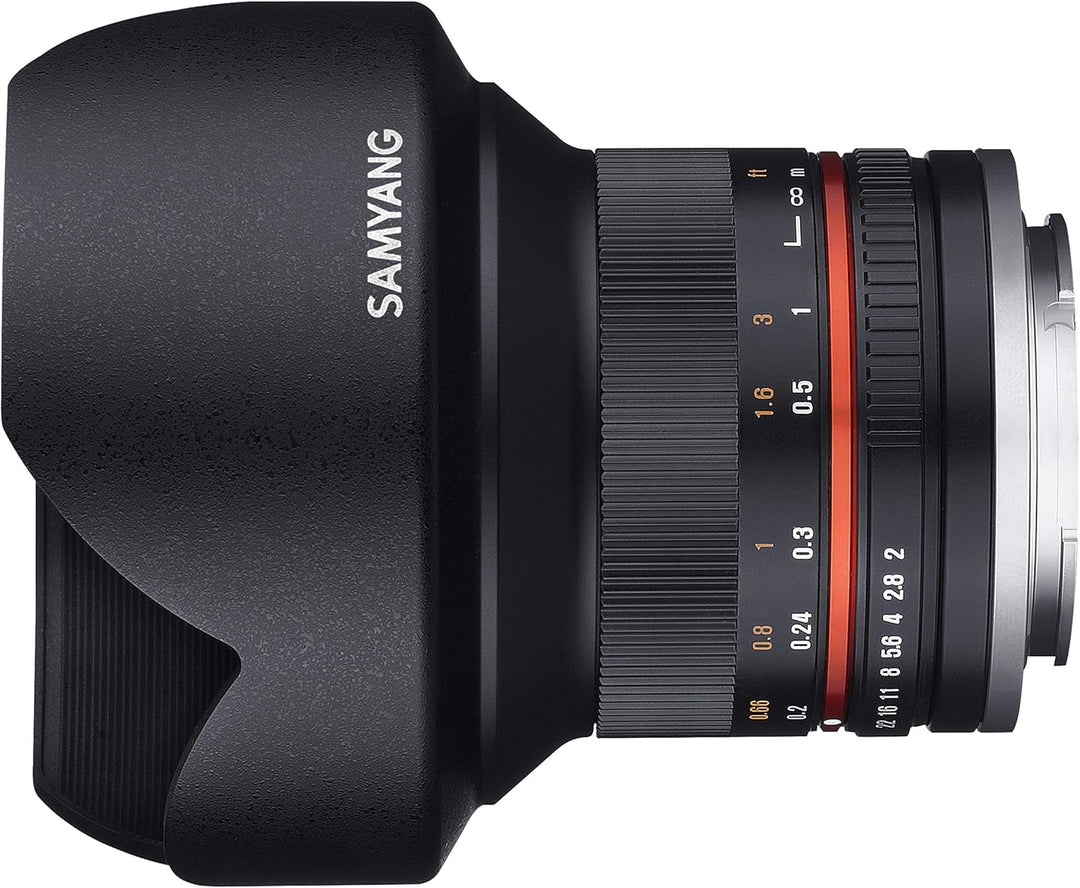 Samyang SY12M-E-BK 12 mm F2.0 Ultra-Weitwinkelobjektiv für Sony E Kameras, Schwarz schwarz Sony NEX,
