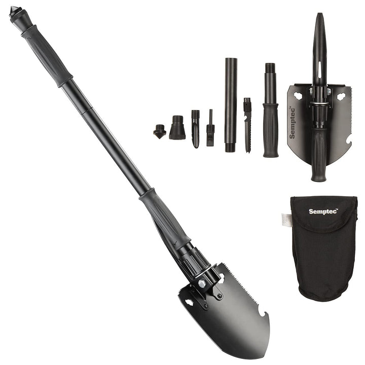 Semptec Urban Survival Technology Feuerstahl: 11in1-Multi-Werkzeug-Spaten zum Hacken, Sägen u.v.m. &