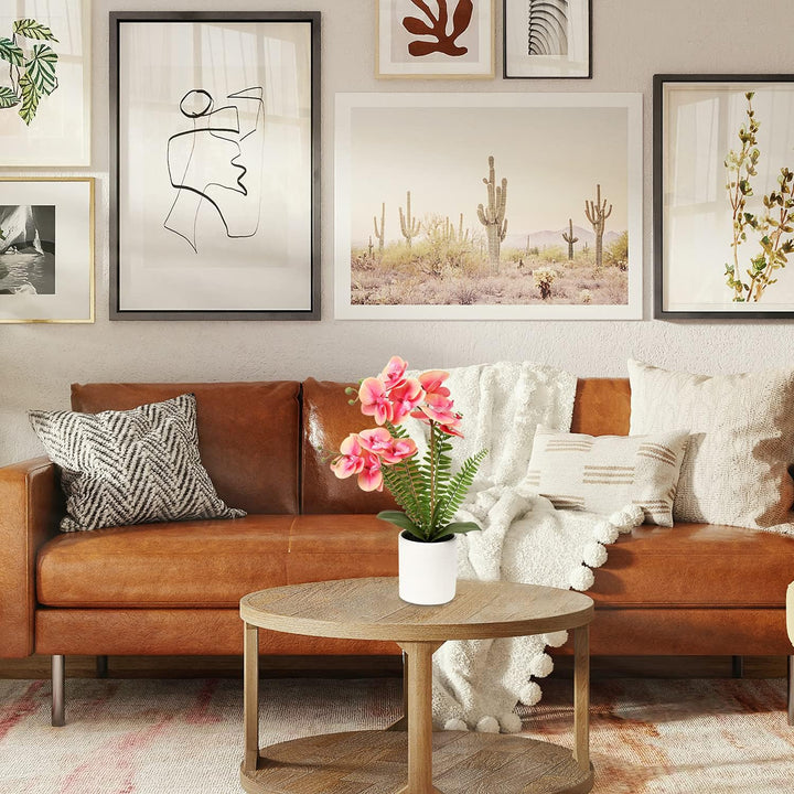 Kunstblume Orchidee Künstlich Phalenopsis Blumen im Keramiktopf Kunstpflanze für Home Office Hochzei