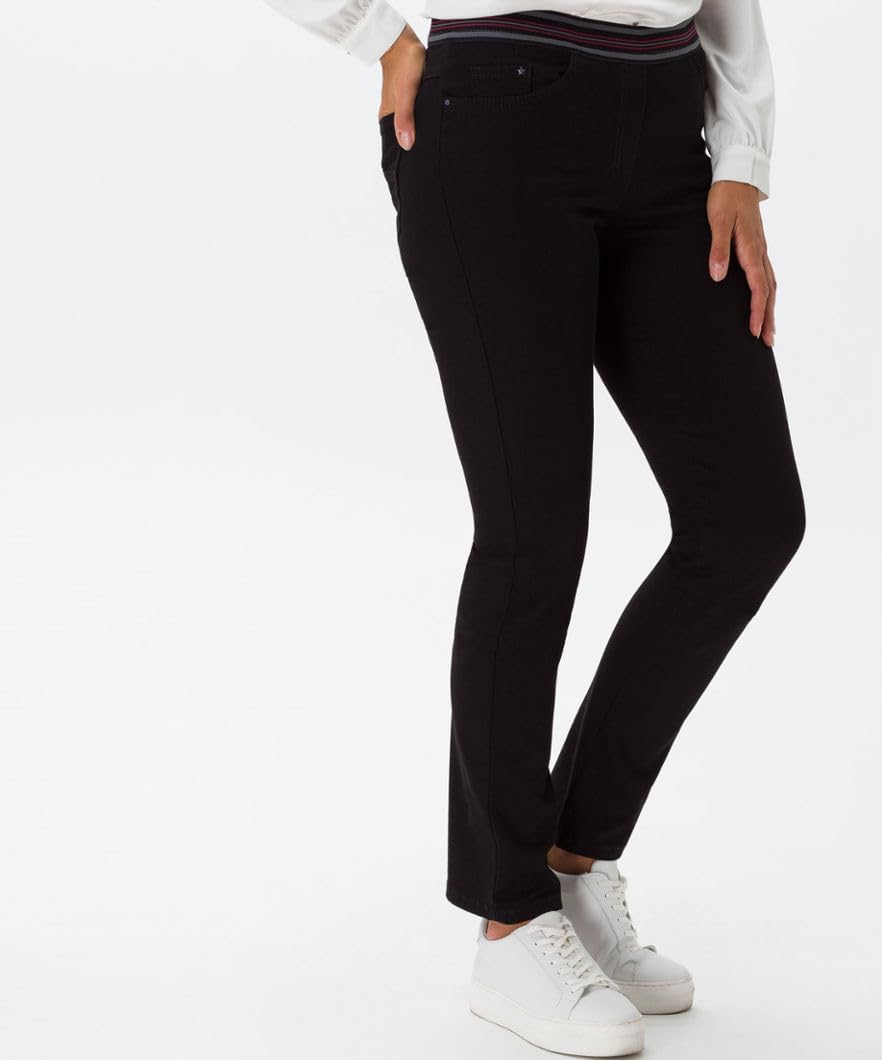 Raphaela by Brax Damen Style Lillyth Line Rundum Schlupf Jersey Super Slim Hose 42W / 32L Schwarz, 4