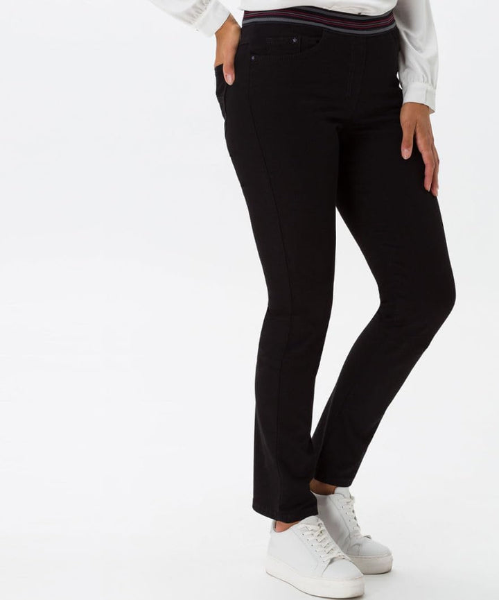Raphaela by Brax Damen Style Lillyth Line Rundum Schlupf Jersey Super Slim Hose 42W / 32L Schwarz, 4