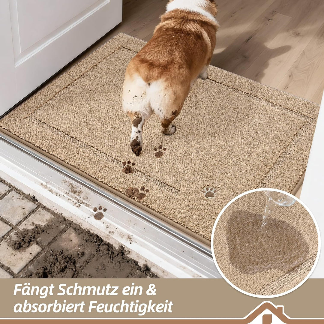 BEQHAUSE Fussmatte Innen, 80 * 120cm Schmutzfangteppich, Schmutzfangmatte Waschbar Eingang Matte Fus