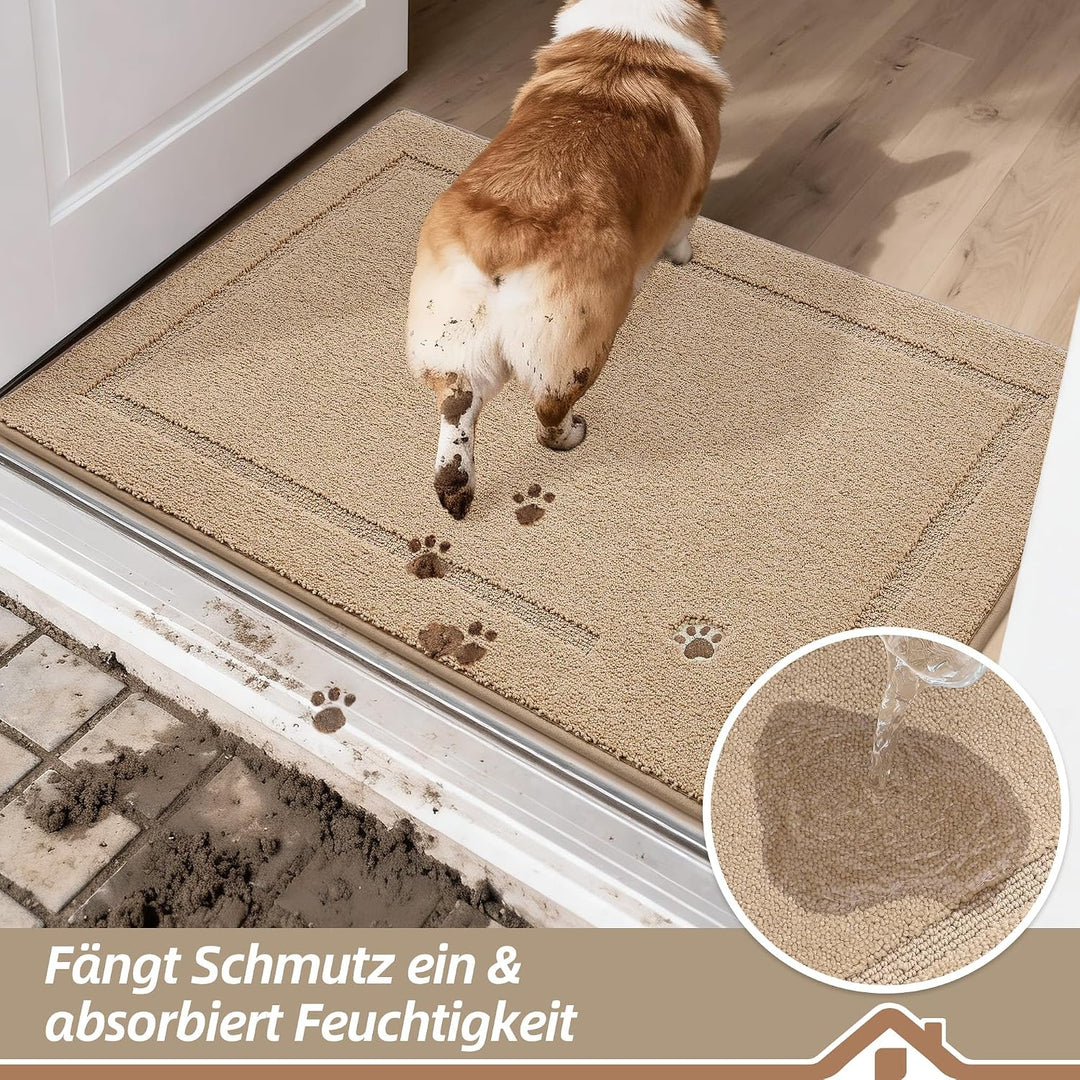 BEQHAUSE Fussmatte Innen, 80 * 120cm Schmutzfangteppich, Schmutzfangmatte Waschbar Eingang Matte Fus