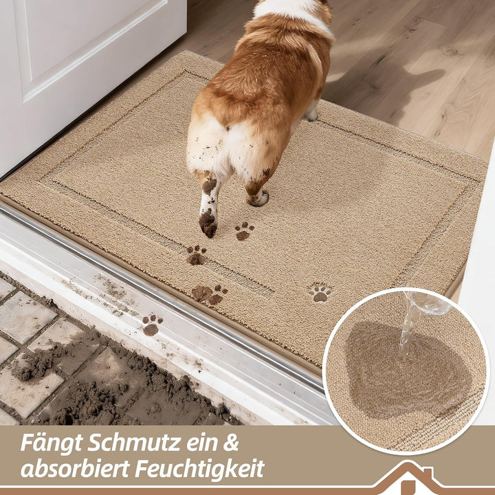 BEQHAUSE Fussmatte Innen, 80 * 120cm Schmutzfangteppich, Schmutzfangmatte Waschbar Eingang Matte Fus