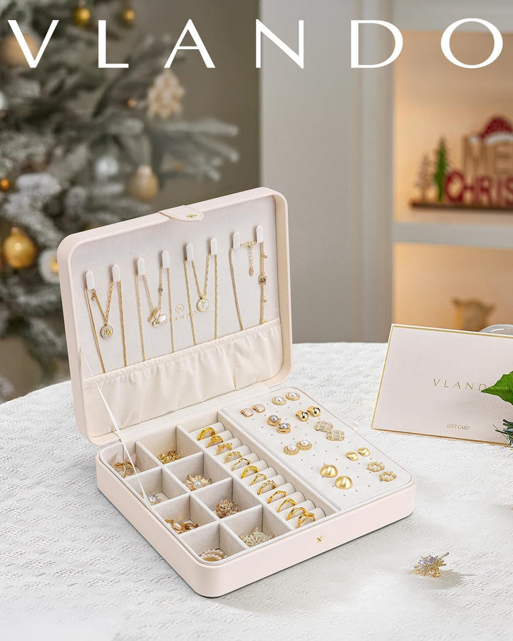 Vlando Schmuckkästchen Aulinna, Schmuckaufbewahrung Damen, Geschenke für Frauen, Schmuck Organizers