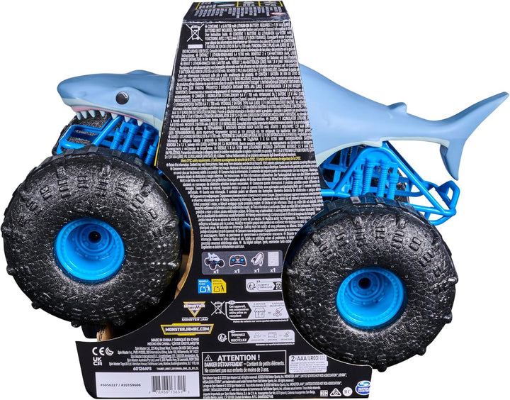 Monster Jam Megalodon Storm, RC Truck, Amphibienfahrzeug in Hai-Optik für Land und Wasser, Massstab