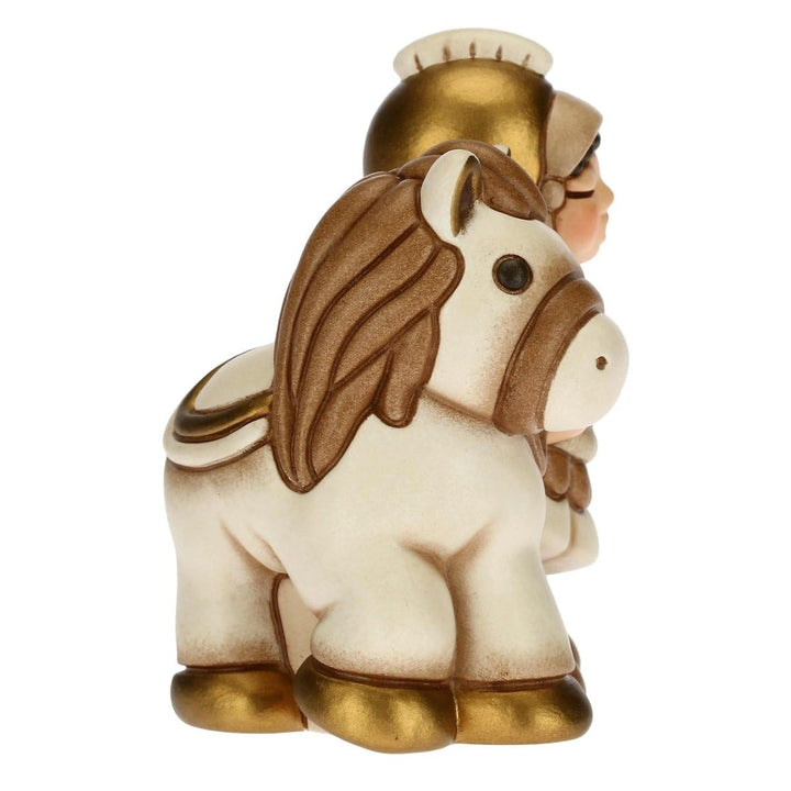 THUN - Figur Soldat Krippe mit Pferd - Weihnachtsdekoration Haus - Klassische Krippe, weisse Variant
