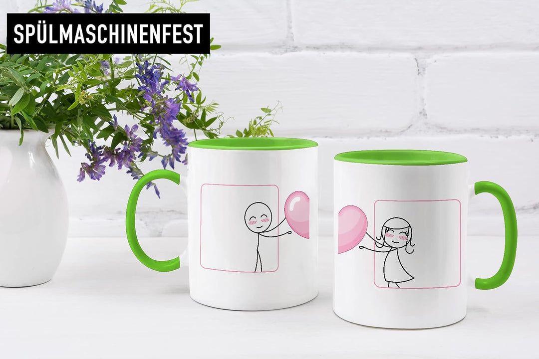 Trendation - Fernbeziehung Geschenke Tassen Set Partner Liebe Geschenk für Freundin Freund Liebesges