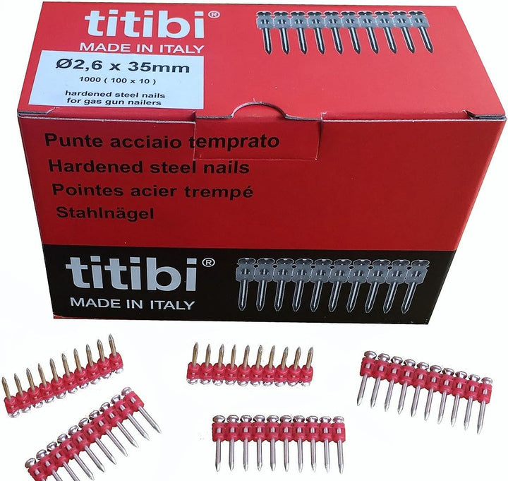 N.1000 Nieten für Nagelmaschinen: Spit Pulsa 800 / 700P / 700E - Pulsa 1000 / TF - Pulsa 40 P/E - Ti