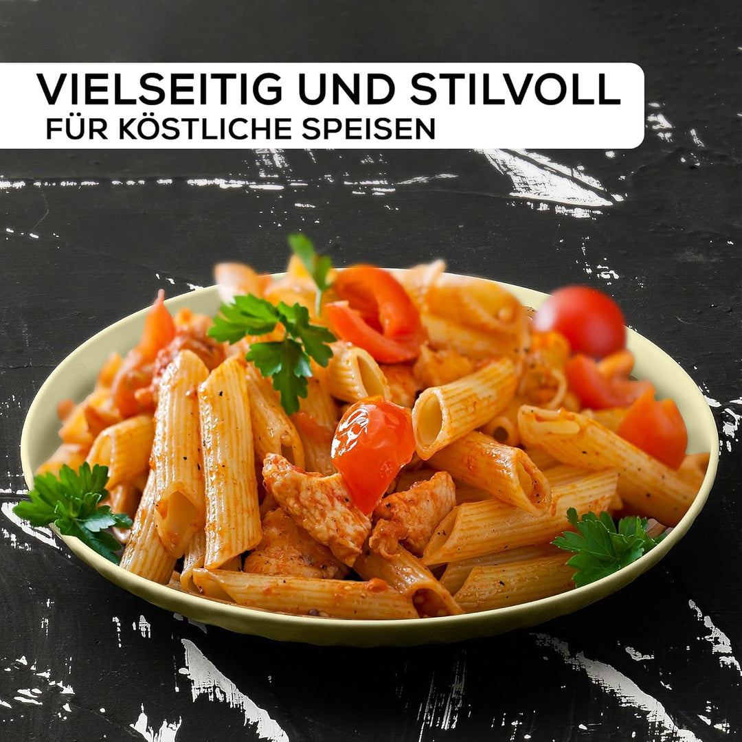 MIAMIO - 6er Geschirrset/Teller Set modern aus Keramik für 6 Personen - Palmanova Kollektion (Grün,