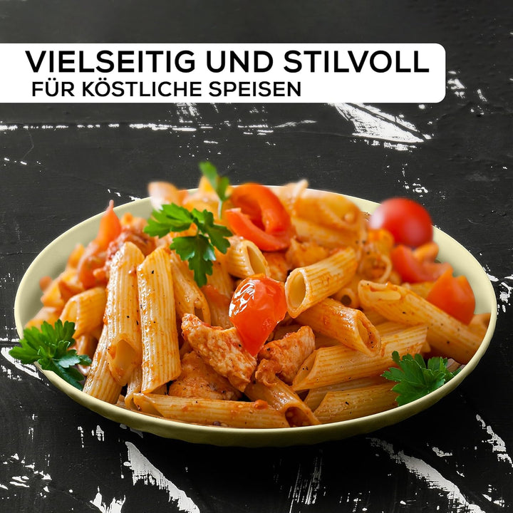 MIAMIO - 6er Geschirrset/Teller Set modern aus Keramik für 6 Personen - Palmanova Kollektion (Grün,
