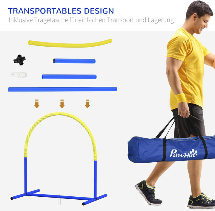 PawHut Hunde-Agility-Trainingsgeräte, Hund Agility Set, 4-teilges Agilityset für ältere Hunde, Hunde