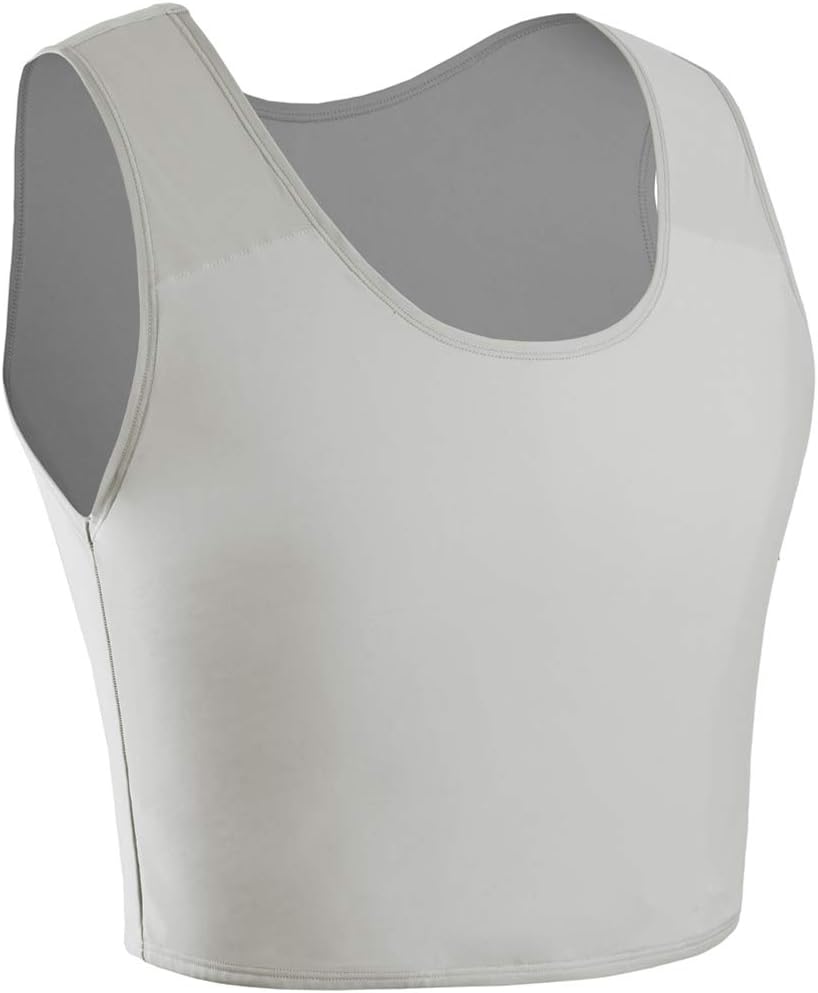 XUJI Transgender FTM Trans Atmungsaktive Halb Brust binder S T1-grau, S T1-grau