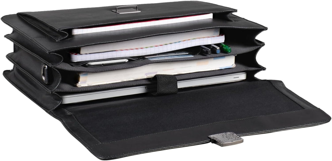 STILORD 'Angelo' Vintage Aktentasche Echtleder mit 15.6 Zoll Laptop-Fach Grosse Businesstasche mit Z