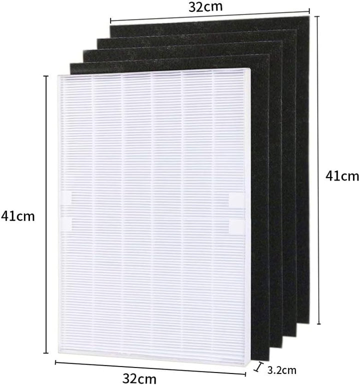 WuYan 4 Stück Luftreiniger Teile Carbon Vorfilter und 1 Hauptfilter HEPA-Filter für 115115 5300 5500