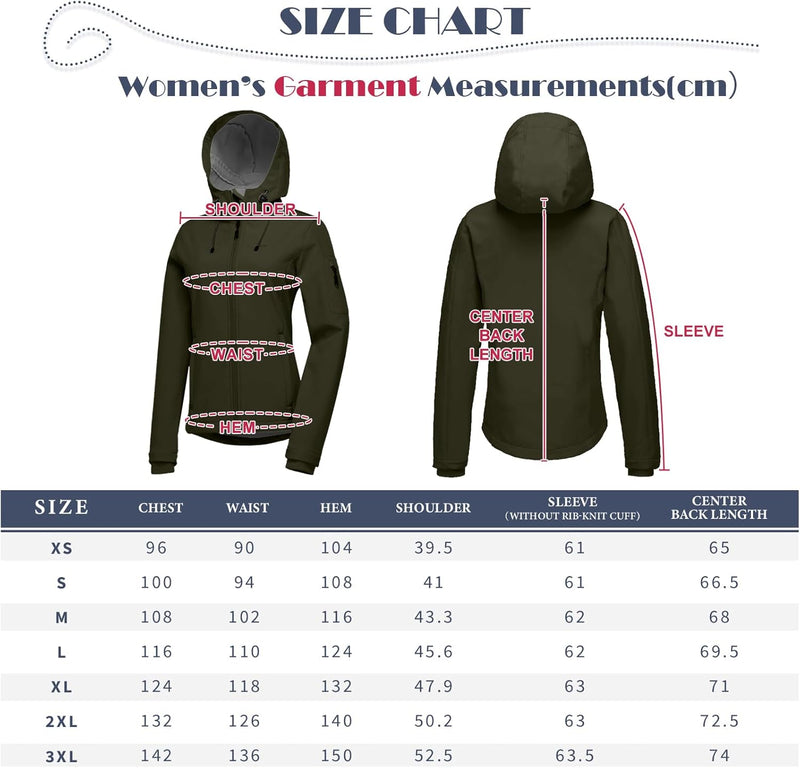 33,000ft Softshelljacke Damen Wasserdichte Atmungsaktive Warme Winterjacke Fleece Übergangsjacke Win