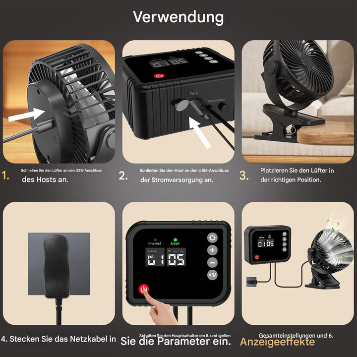 Ventilator für Pflanzen - 360° Rotierender Abluftventilator | Gewächshaus Abluftgerät,Für Badezimmer