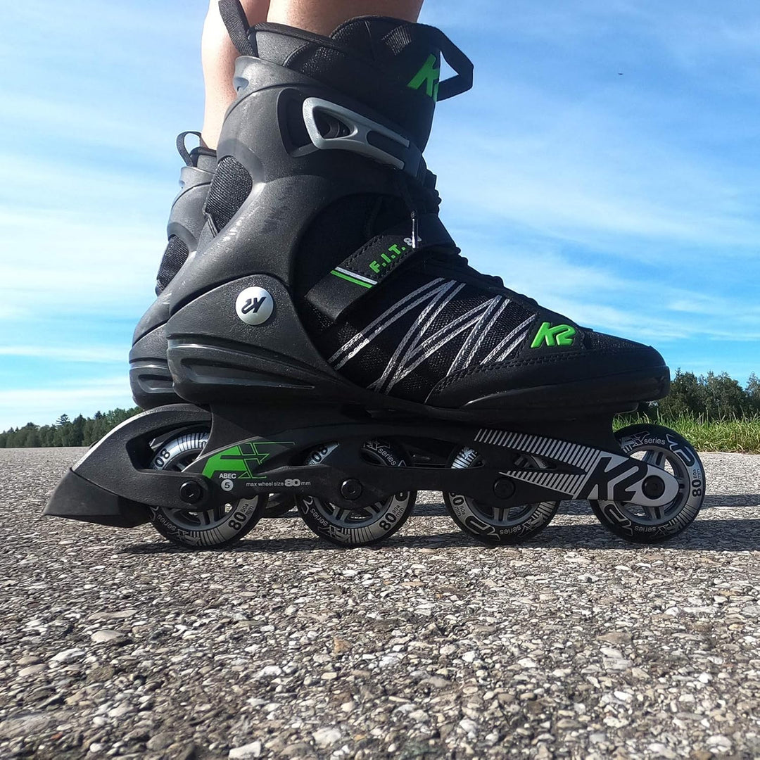 K2 Skates Herren Inline Skates F.I.T. 80, black - green, 30E0873.1.1.110