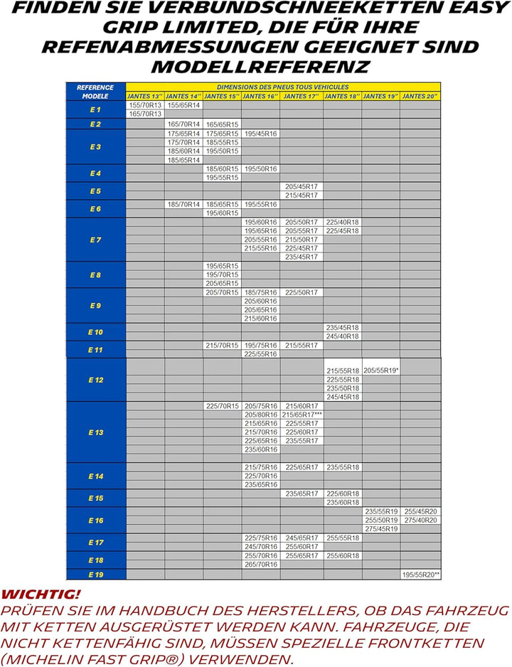 MICHELIN Schneekette Easy Grip Limited 9 E9, E9