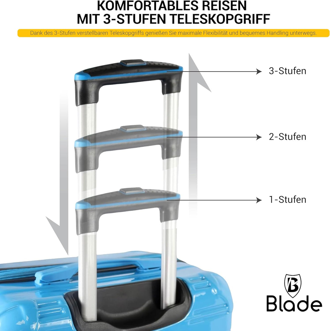 Blade Erweiterbares Handgepäck - Hartschalen Koffer Trolley - Leichter Reisekoffer Handgepäck aus AB