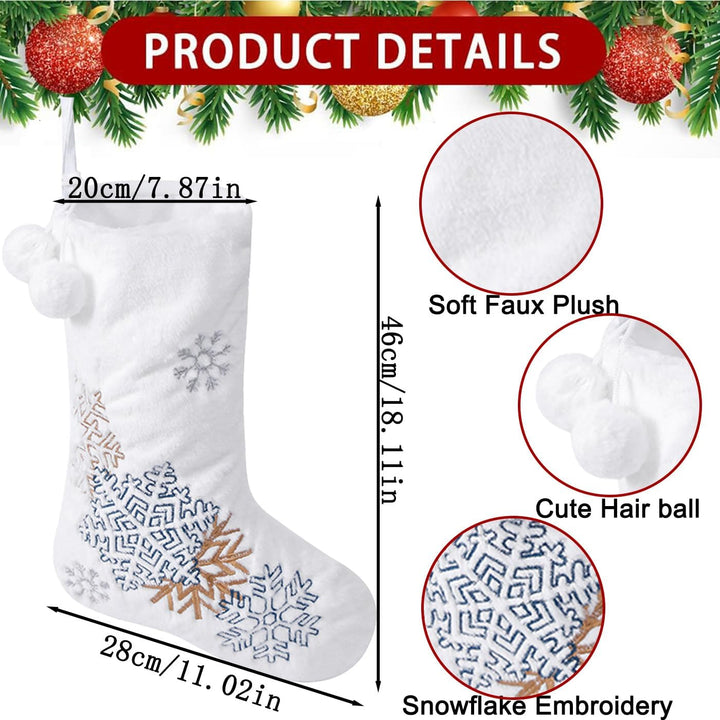 2pcs Weihnachtsstrumpf Personalisiert Weiss Nikolausstrumpf 46 cm Grosser Christmas Stockings Weihna
