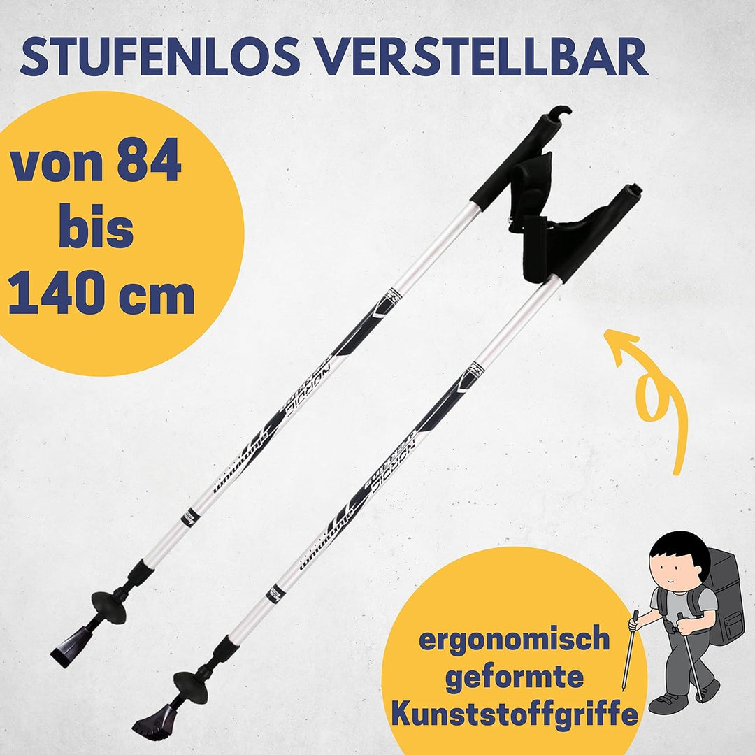Best Sporting Nordic Walking Stöcke Damen und Herren I verstellbar 84 bis 140 cm I Treckingstöcke au