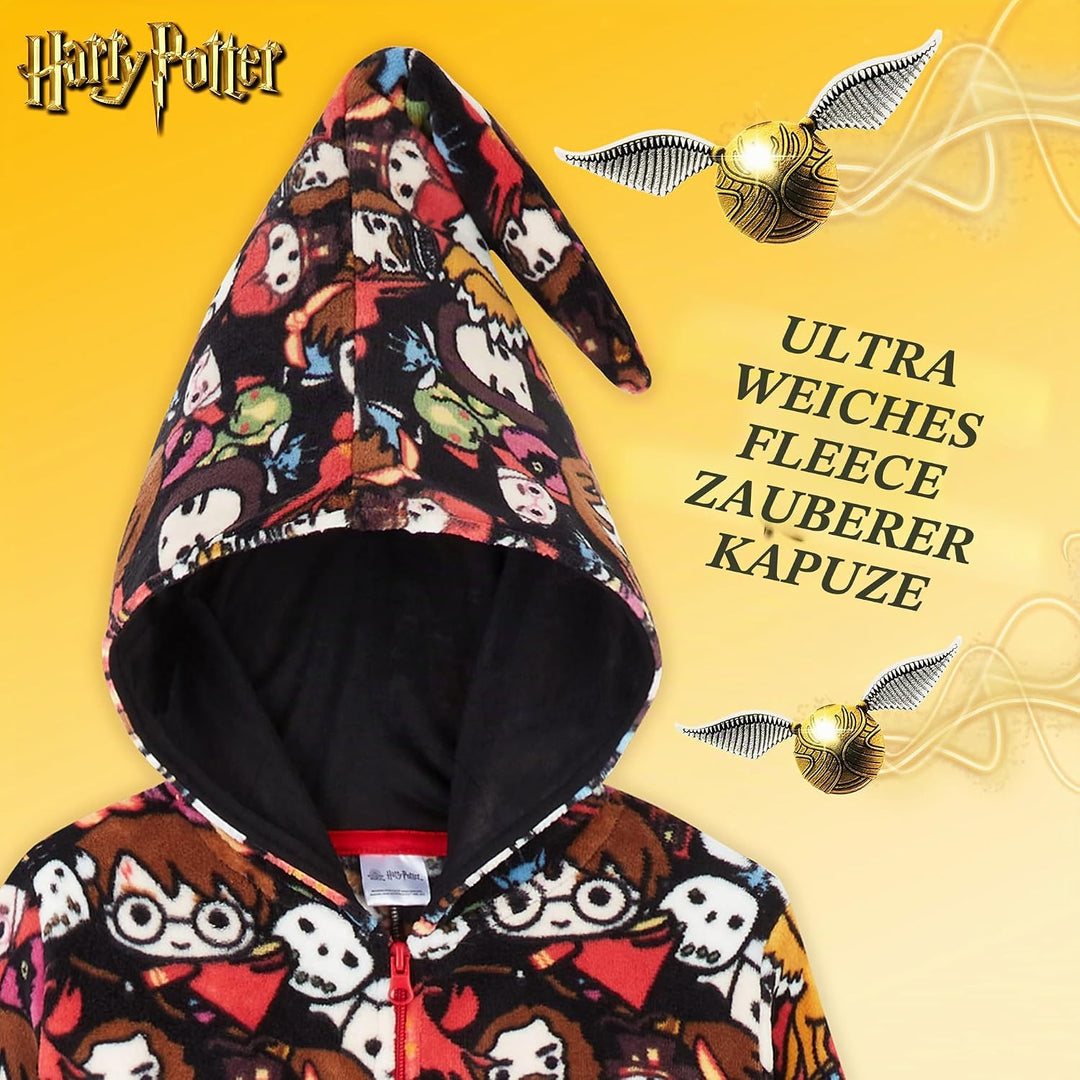 Harry Potter Jumpsuit Kinder, Fleece Onesie Jungen und Mädchen, Schlafoverall Kinder Kostüm Overall,