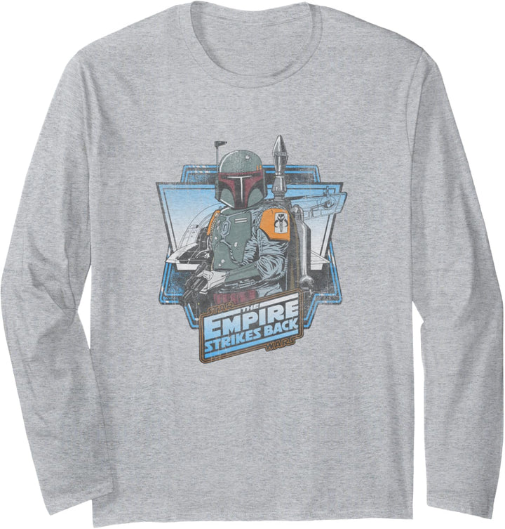Star Wars The Empire Strikes Back Boba Fett Vintage Portrait Langarmshirt