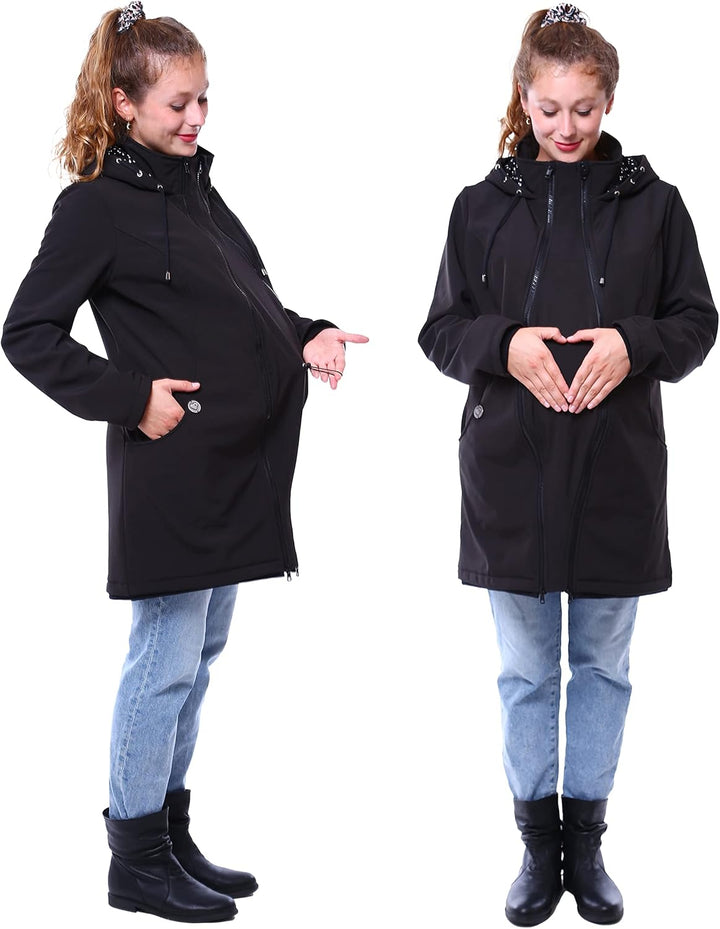 Viva la Mama – Allwetter Funktionsjacke für Mama und Baby, Umstandsjacke + Tragejacke - MELLORY M Vo
