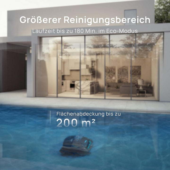 WYBOT (Neues Modell) C2 Vision-A Kabelloser Poolroboter Akku mit KI-Kamera, 8 Modi, starker Saugkraf