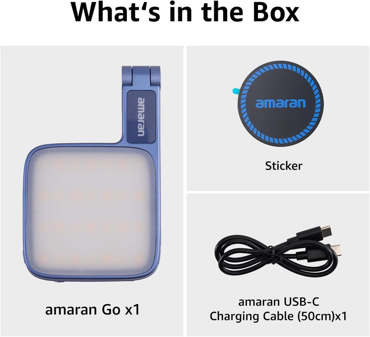 Amaran Go Magnetisches Selfie-Telefon-Licht, Dual-LED-Lichtquelle mit verstellbarem Spiegellicht, CC