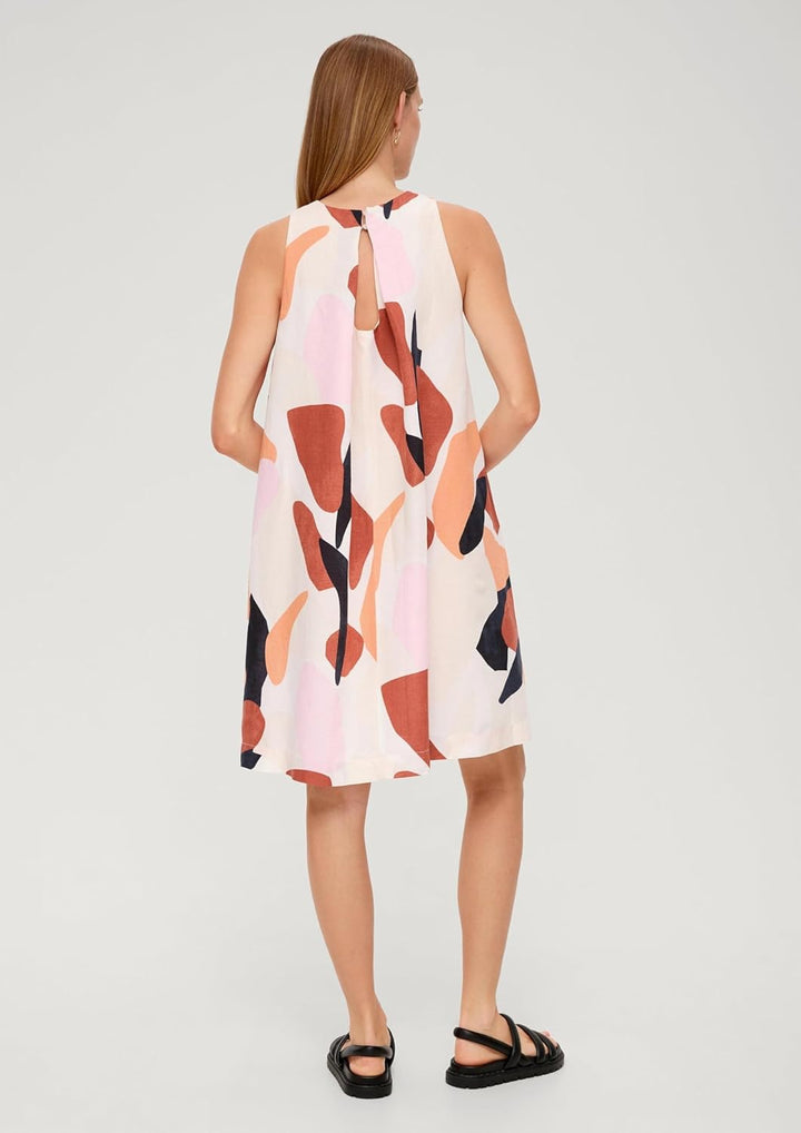 s.Oliver BLACK LABEL Damen Kleid kurz 36 Creme|mehrfarbig 02a1, 36 Creme|mehrfarbig 02a1