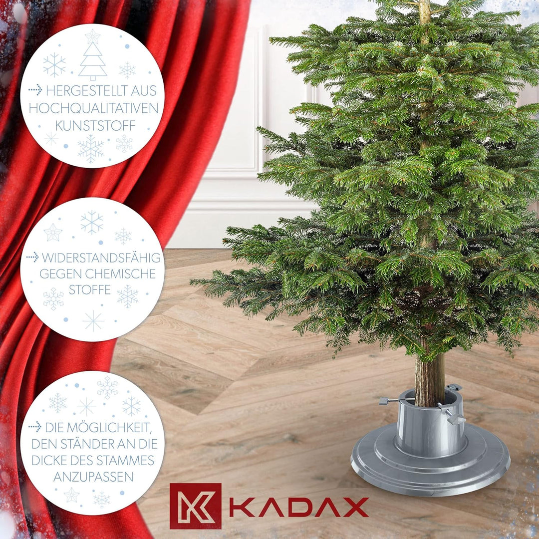 KADAX Weihnachtsbaumständer, Christbaumständer mit Wasserbehälter, Tannenbaumständer für einen echte
