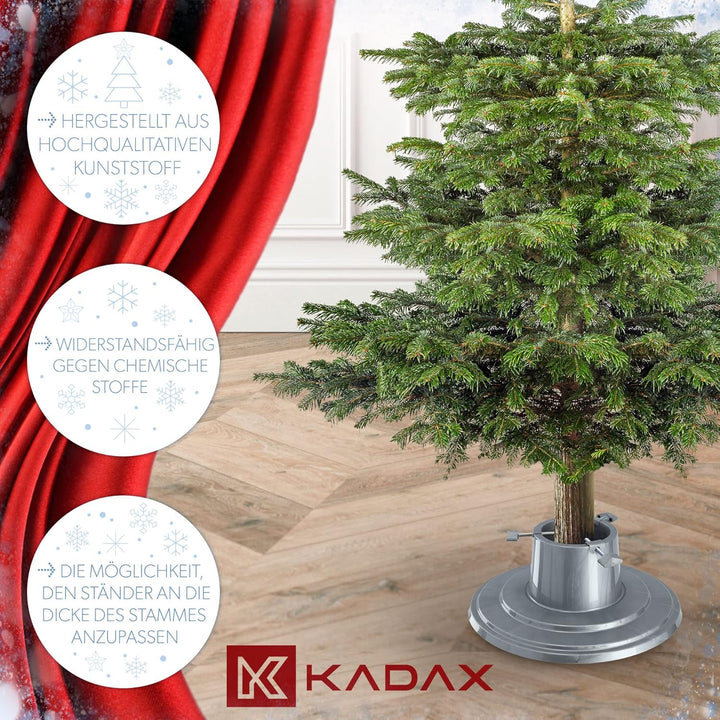 KADAX Weihnachtsbaumständer, Christbaumständer mit Wasserbehälter, Tannenbaumständer für einen echte