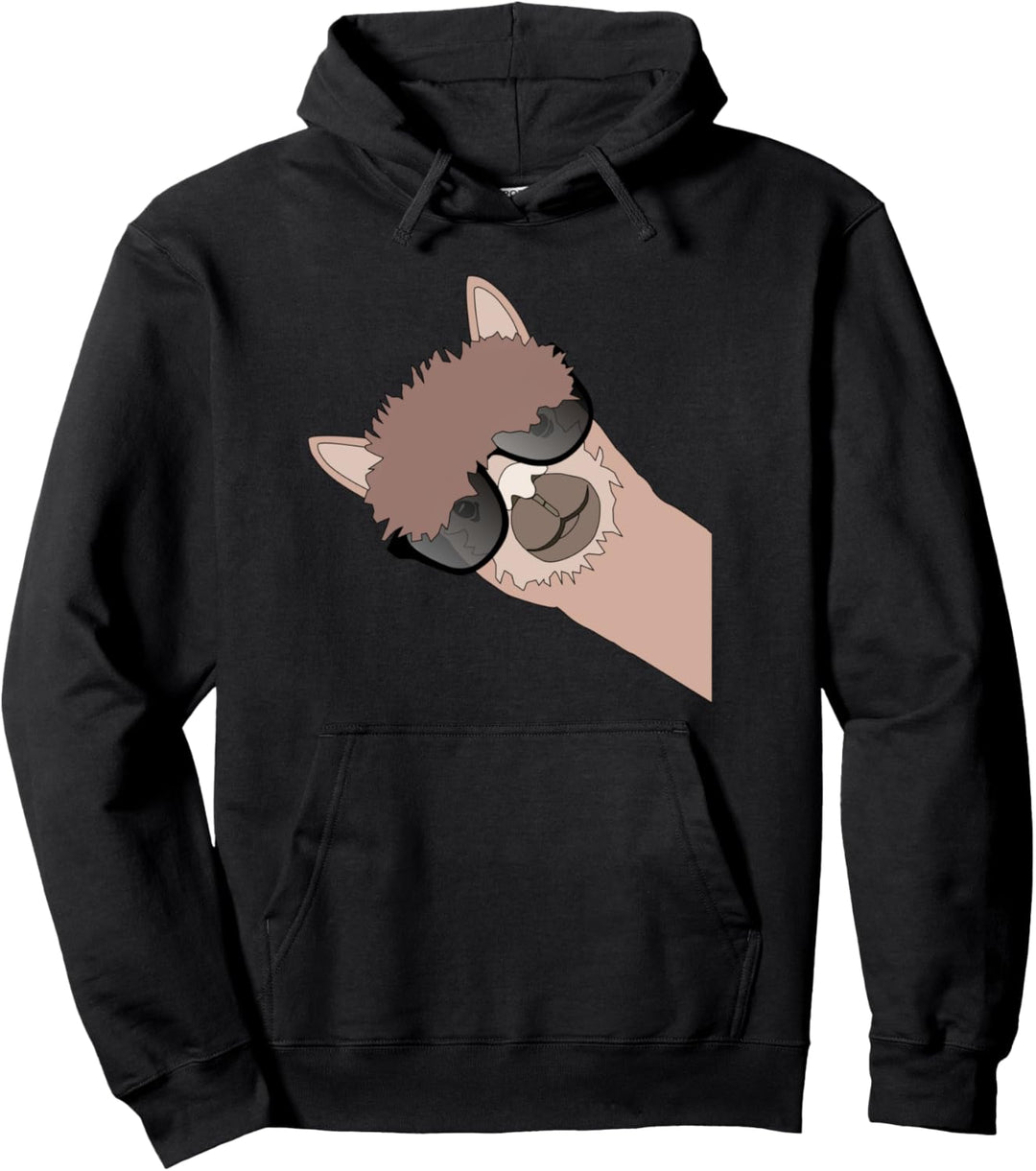 Lustiges Lama Alpaka mit Sonnenbrille Outfit Geschenk Lustig Pullover Hoodie