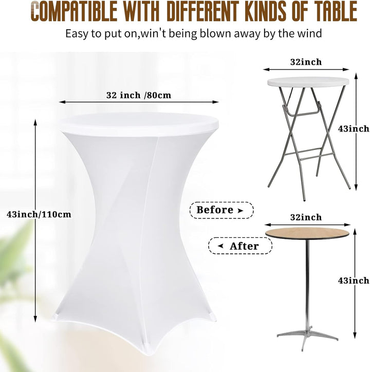 Pesonlook 4er-Set Stretch Stehtisch Husse für Bistrotisch Ø 80-85 cm Elegante,Verstärkung im Fussber