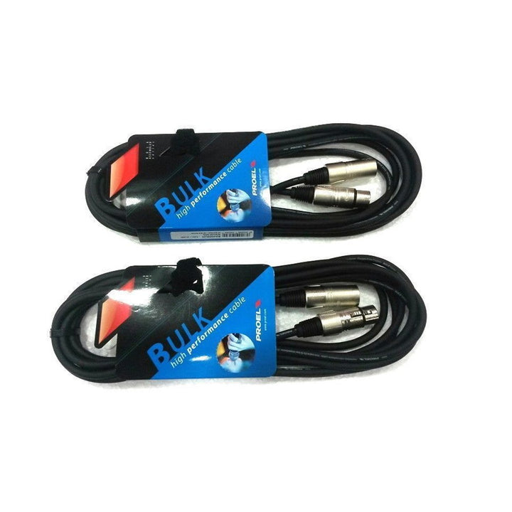Proel BULK250LU10 - Professionelles Kabel mit XLR 3P Stecker auf XLR 3P weiblich 10 m, schwarz (BULK