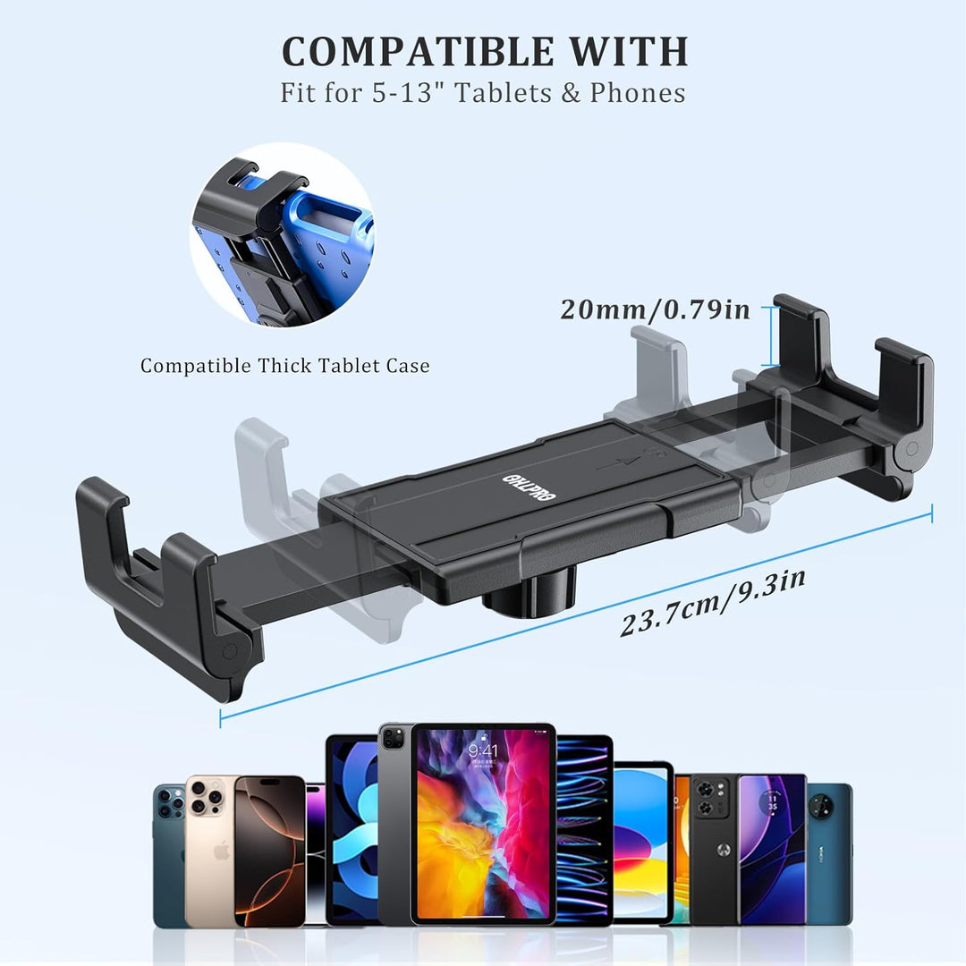 OHLPRO Tablet Halterung Auto,360° Drehung Tablethalterungen 18cm Ausziehbare Arm+ Waschbar Saugnapf,