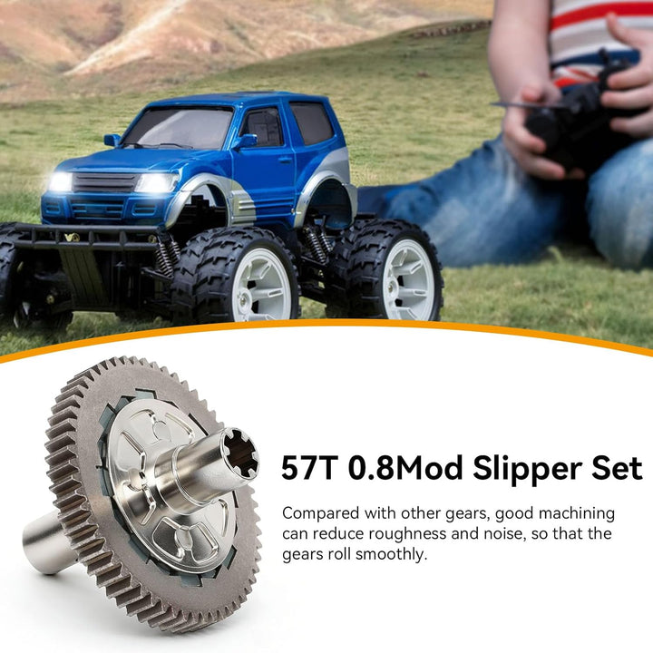 57T 0.8Mod Slipper Set, Metall Stahl Slipper Set Kupplung Stirnrad Granit Big Rock Slipper Für 1/10,