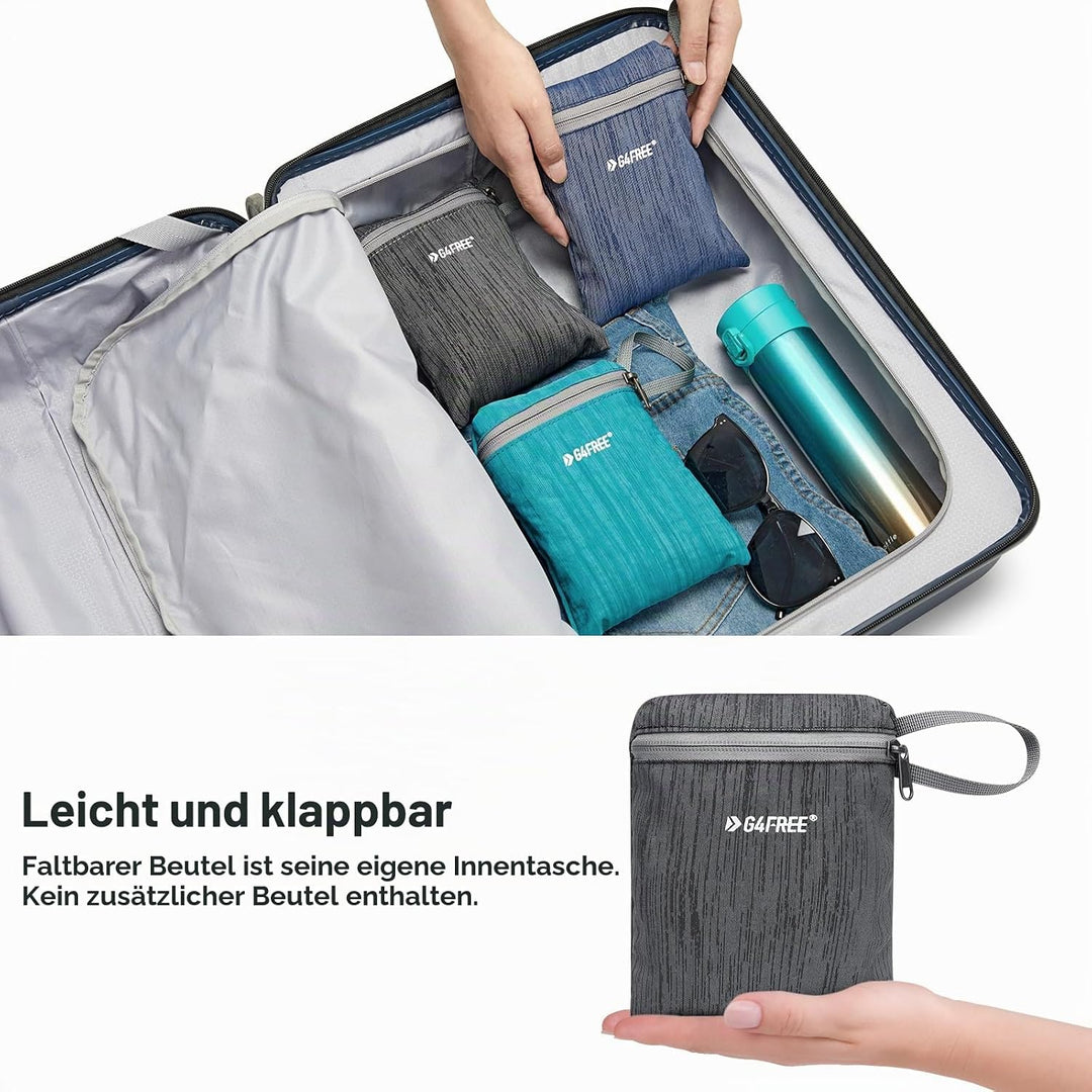 G4Free 10/15/20L Faltbarer Rucksack Klein, Wanderrucksack Leicht, Tagesrucksack Damen Herren für Wan