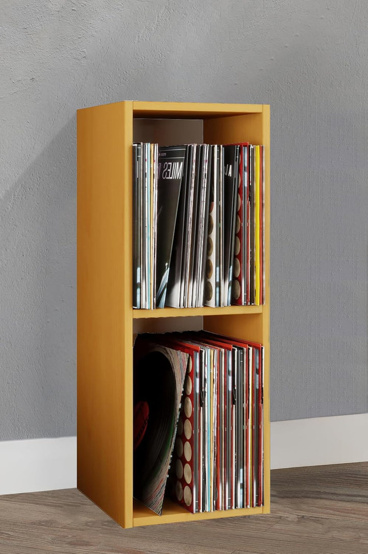 VCM Holz Schallplatten LP Stand Regal Archivierung Ständer Aufbewahrung Platto 2fach Buche, Buche