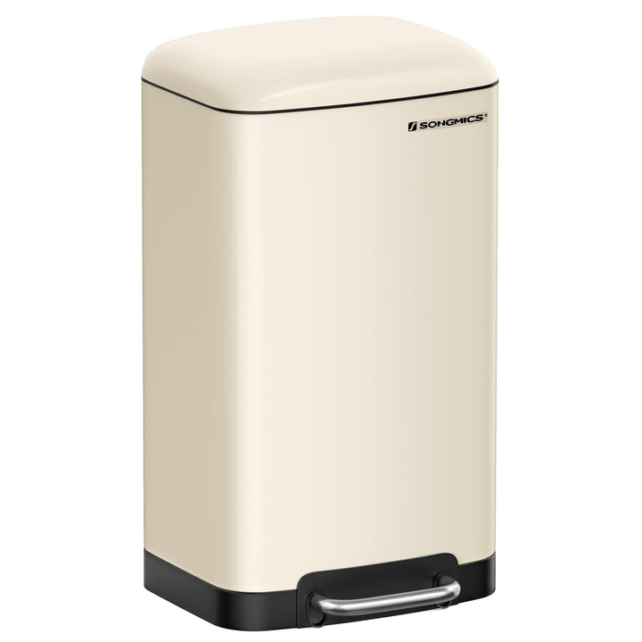 SONGMICS Mülleimer, 30 Liter Abfalleimer, Treteimer aus Stahl, mit Inneneimer und Deckel, Softclose,