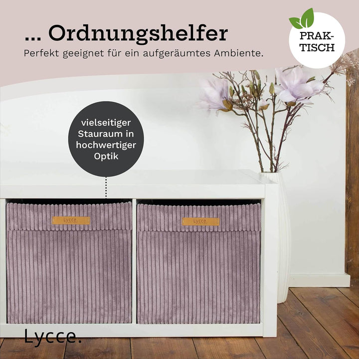 Kallax Box aus trendigem Cordstoff | Aufbewahrungskorb für Kallax Regal | Faltbox 33 x 33 x H31 cm m