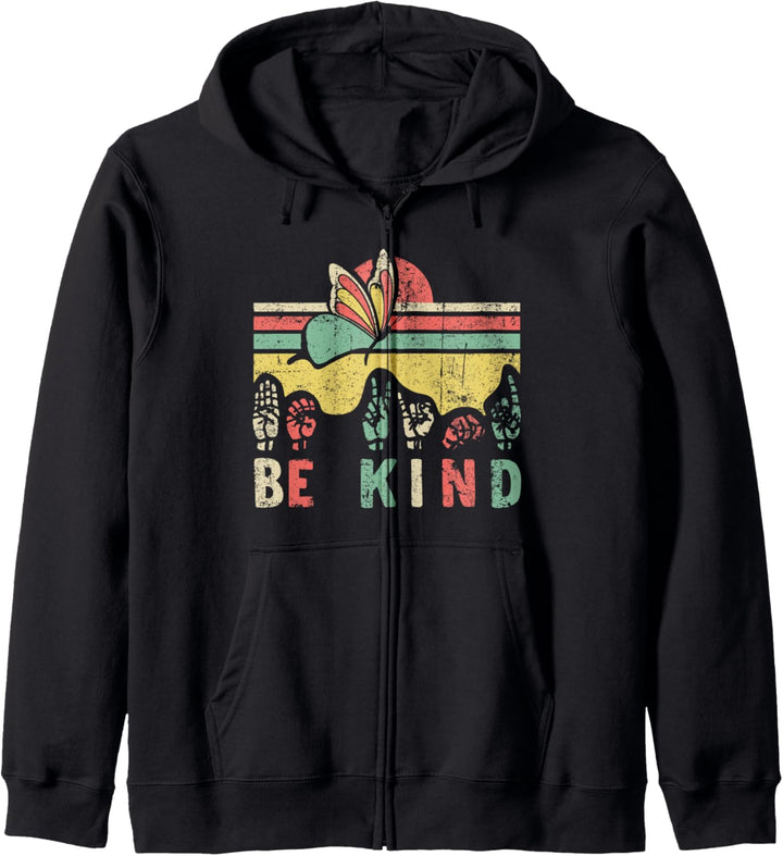 Sei Freundlich Gebärdensprache Lustig Be Kind Kapuzenjacke