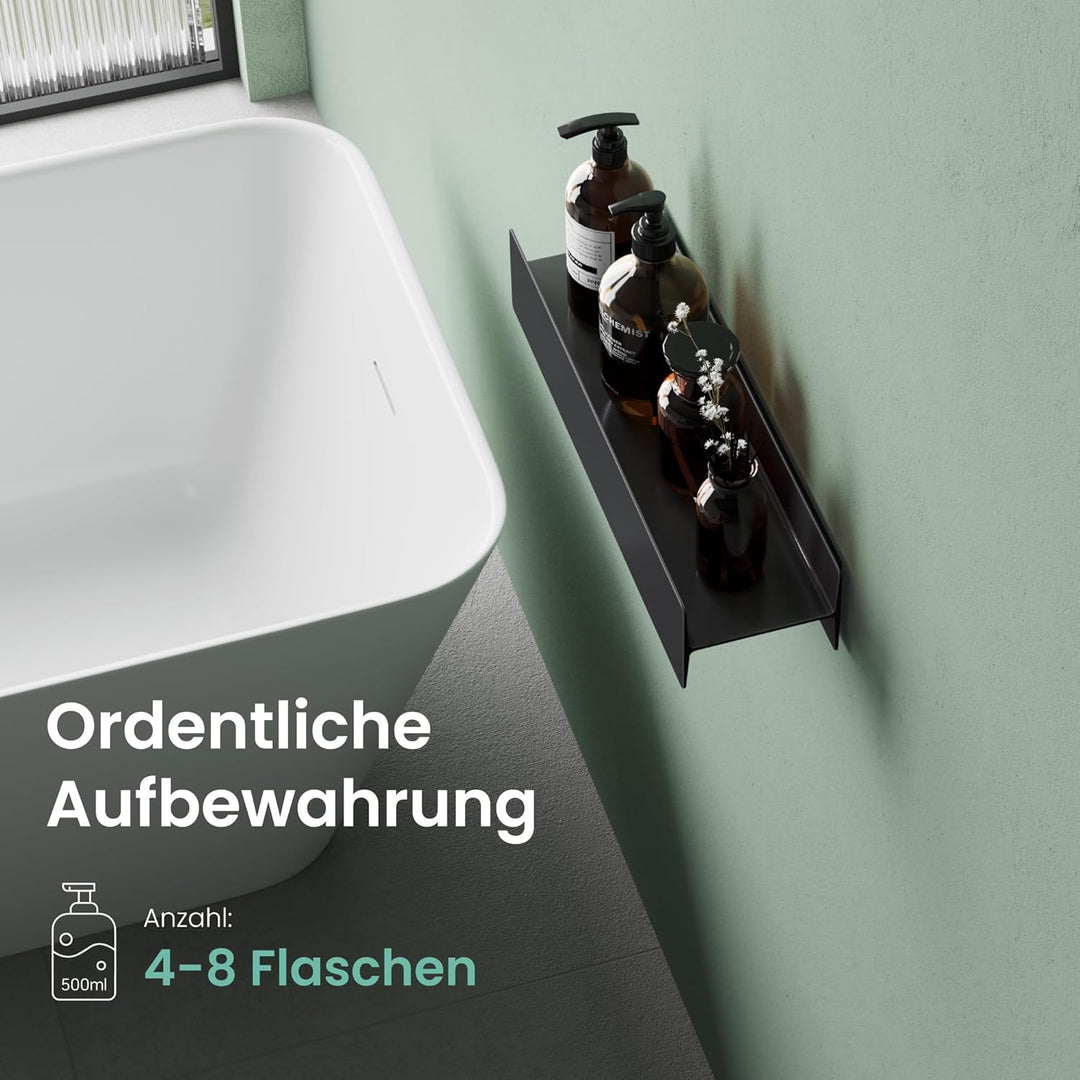 Mai & Mai Duschablage zum Bohren oder Kleben Duschregal Badablage 40cm Badezimmerablage zur Wandmont
