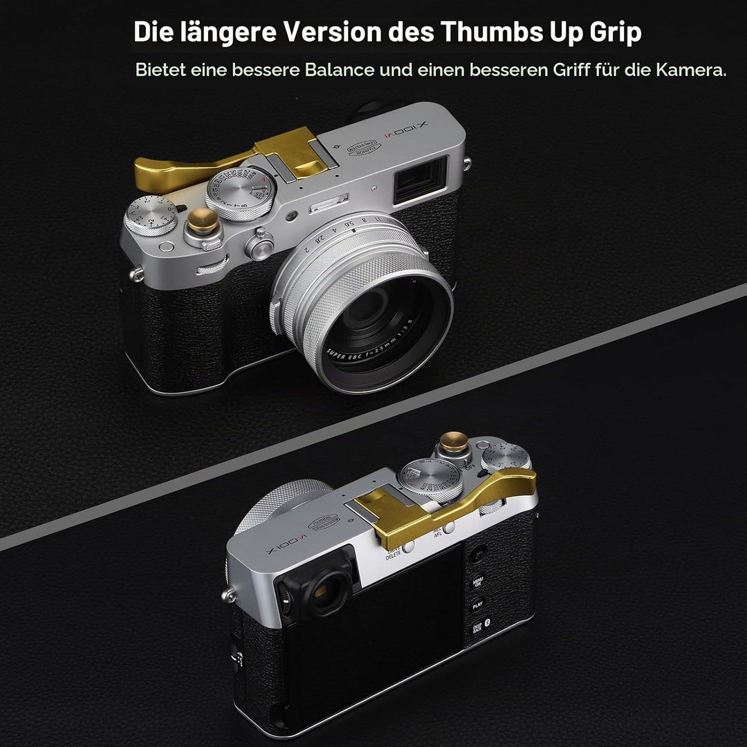 Daumen-Up-Handgriff aus Metall für Fujifilm X100VI Fujinon X100V Kamera-Zubehör Haoge THB-XVG, goldf