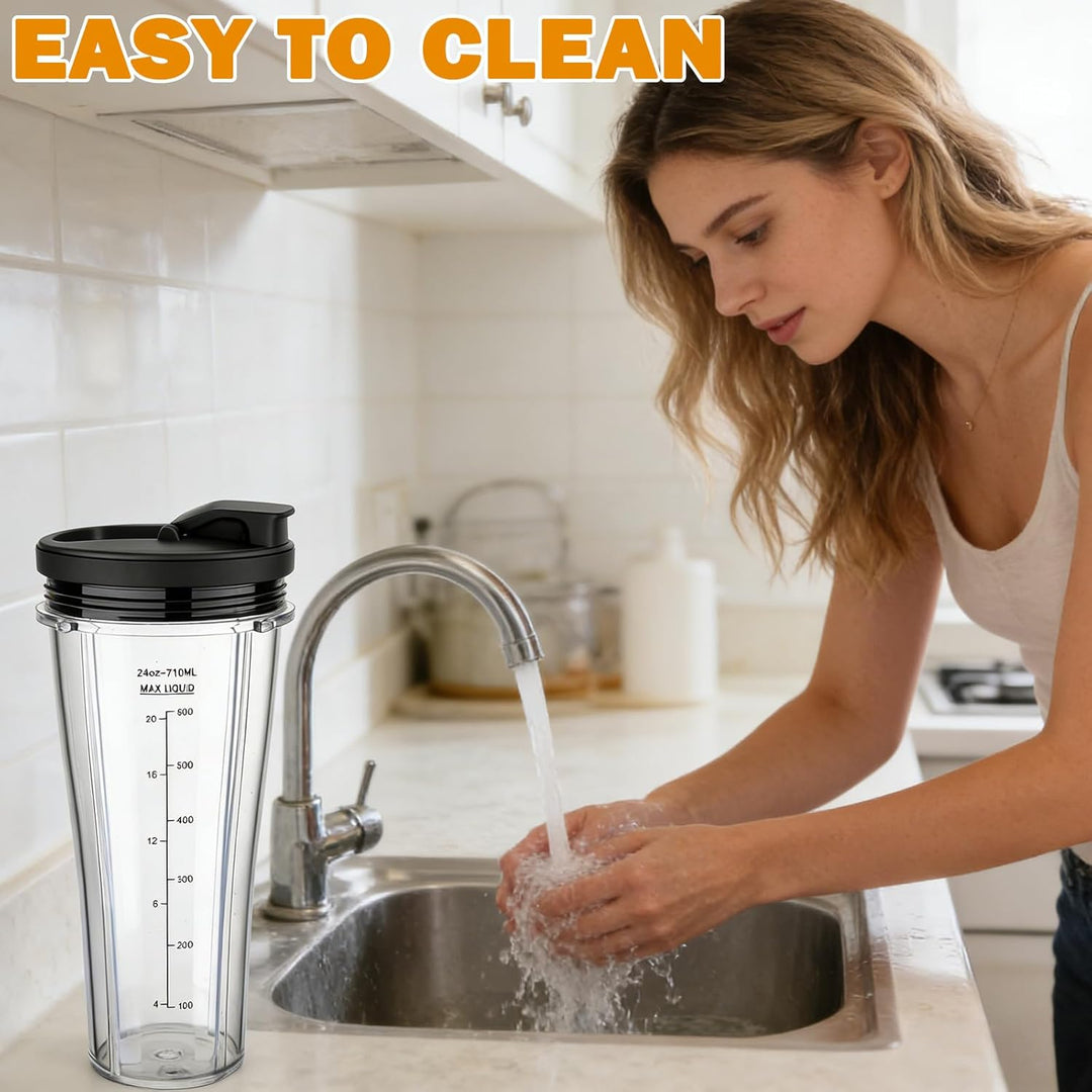 2 Stück Mixer Ersatzteile Für Ninja 24Oz, Mixer Becher Ersatzteile Für Ninja, Cup Becher Ersatzteile