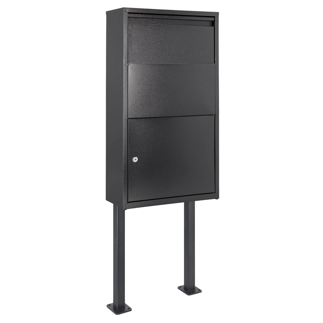 Haussmann Paketbriefkasten Box 391, XXL Breifkasten mit Ständer (Box + Ständer), Box + Ständer