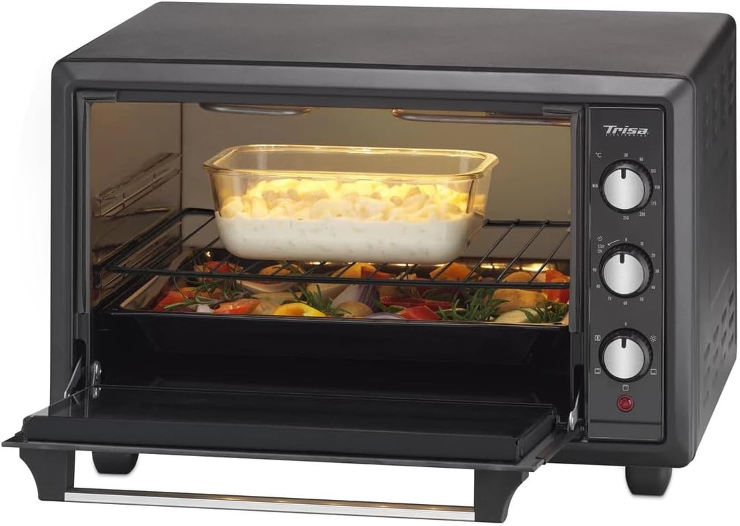 Trisa Mini Backofen 28L "Forno Gusto" mit Umluft, Ober- und Unterhitze, 30°C-250°C, Stay-On-Funktion