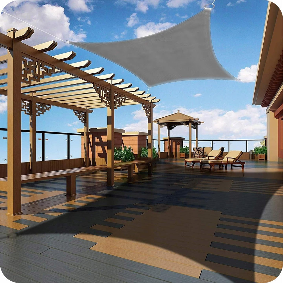 KRUMAD Sonnensegel Rechteckig 3m x 2m, Grau, UV-Schutz, Wasserdicht, Wetterfest, für Garten, Balkon